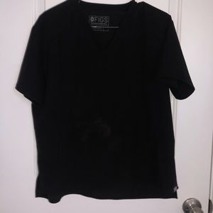 Figs Black Scrub Top